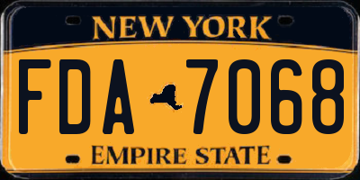 NY license plate FDA7068