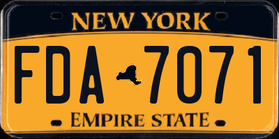 NY license plate FDA7071