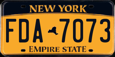 NY license plate FDA7073