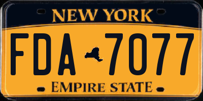 NY license plate FDA7077