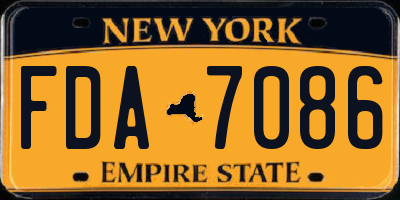 NY license plate FDA7086