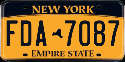 NY license plate FDA7087