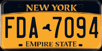 NY license plate FDA7094