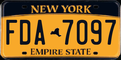 NY license plate FDA7097