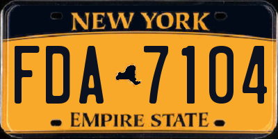 NY license plate FDA7104