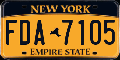 NY license plate FDA7105