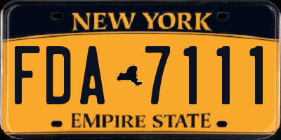 NY license plate FDA7111