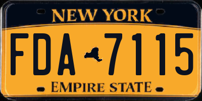 NY license plate FDA7115