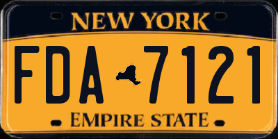 NY license plate FDA7121