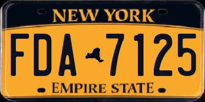 NY license plate FDA7125