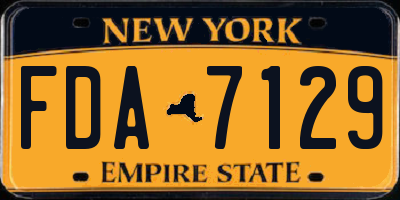 NY license plate FDA7129