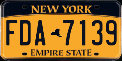 NY license plate FDA7139