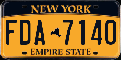 NY license plate FDA7140