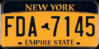 NY license plate FDA7145