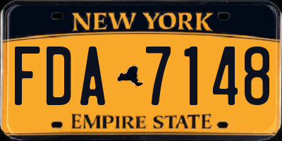 NY license plate FDA7148