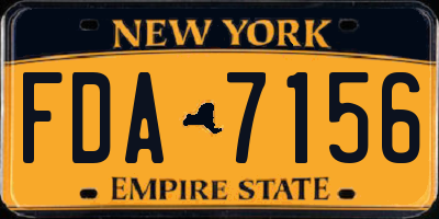 NY license plate FDA7156
