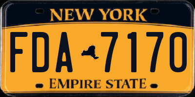NY license plate FDA7170