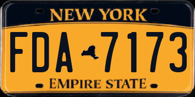 NY license plate FDA7173