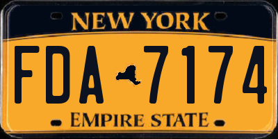 NY license plate FDA7174