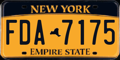 NY license plate FDA7175