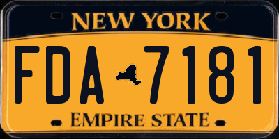 NY license plate FDA7181
