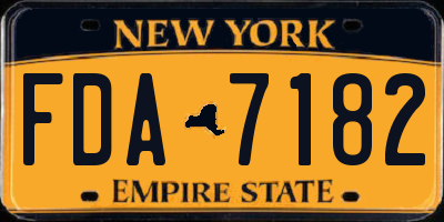 NY license plate FDA7182
