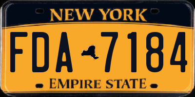 NY license plate FDA7184