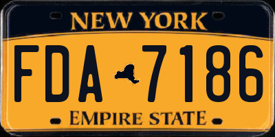 NY license plate FDA7186