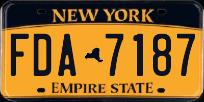 NY license plate FDA7187