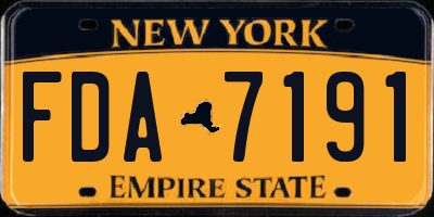 NY license plate FDA7191