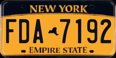 NY license plate FDA7192
