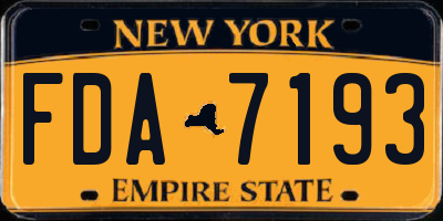NY license plate FDA7193