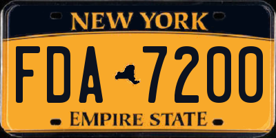 NY license plate FDA7200