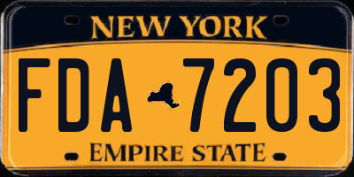 NY license plate FDA7203