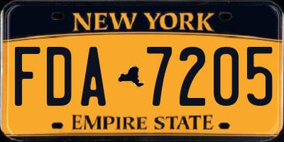NY license plate FDA7205