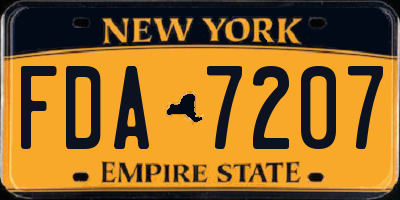 NY license plate FDA7207