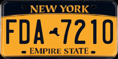 NY license plate FDA7210