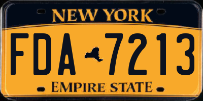 NY license plate FDA7213