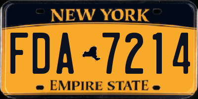 NY license plate FDA7214