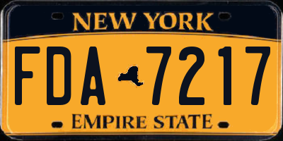NY license plate FDA7217