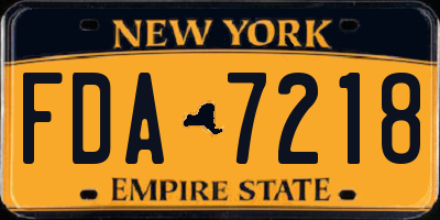 NY license plate FDA7218