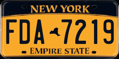 NY license plate FDA7219