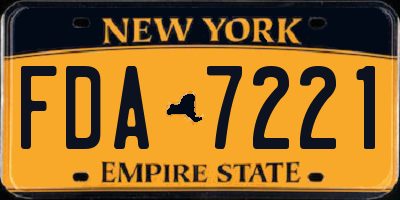 NY license plate FDA7221
