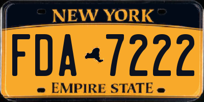 NY license plate FDA7222