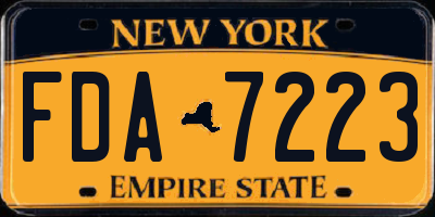 NY license plate FDA7223