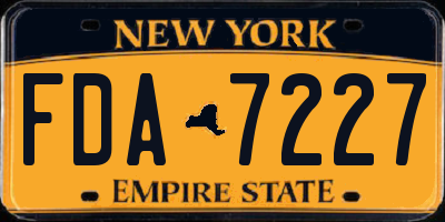 NY license plate FDA7227