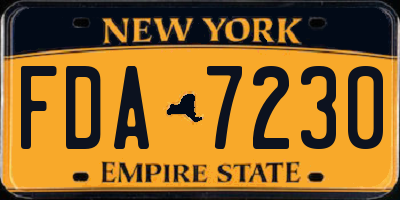 NY license plate FDA7230