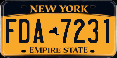 NY license plate FDA7231