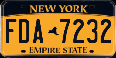 NY license plate FDA7232