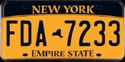 NY license plate FDA7233